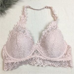Victoria’s Secret Pink halter lace bra L push up